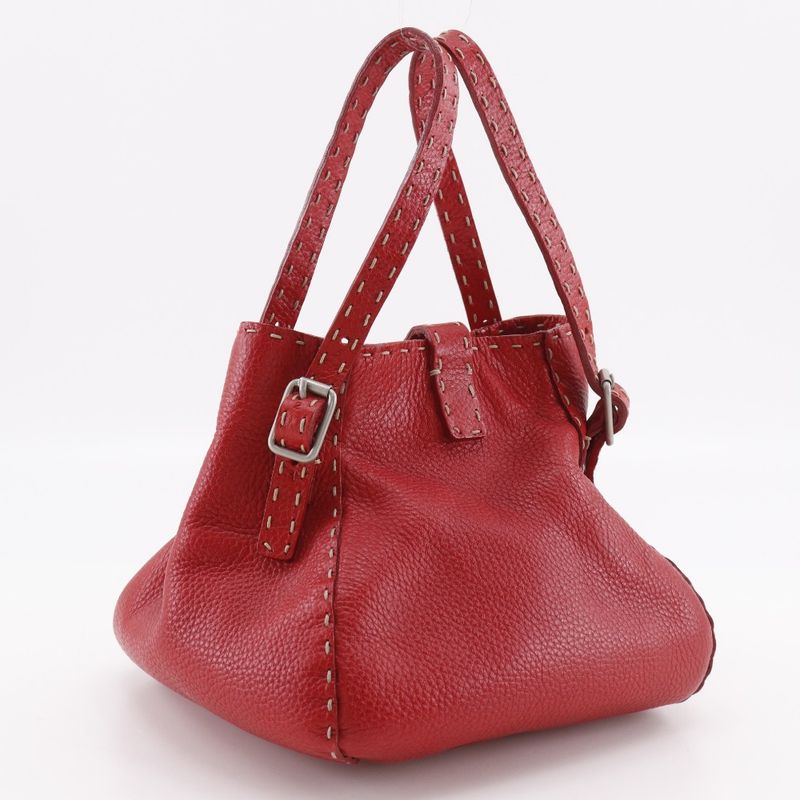 Fendi Selleria Leather Red Handbag — view 3