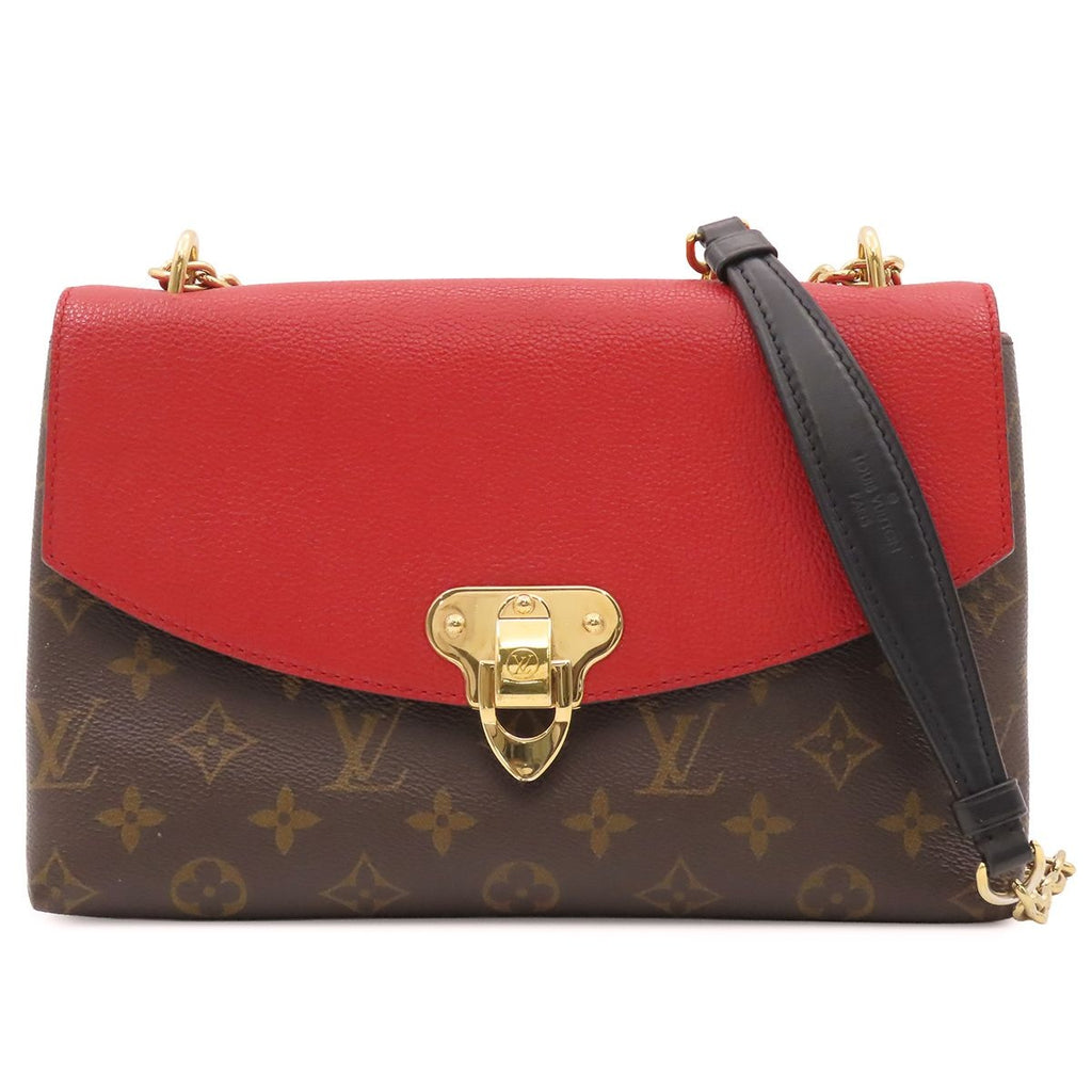 Louis Vuitton Saint Placido Chain Red Brown Monogram Canvas Shoulder Bag