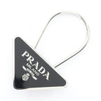 Prada Key Holder Triangle Logo 2 Af0002 Black Other Trial Chain