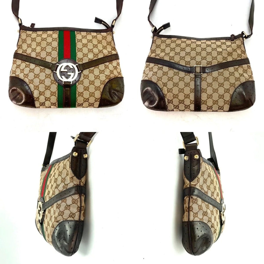 Gucci Interlocking Logo Sherry Line Shoulder Bag GG Canvas — view 4