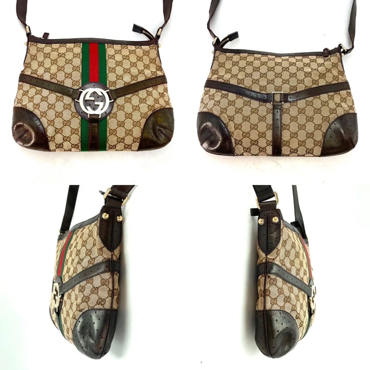 Gucci Interlocking Logo Sherry Line Shoulder Bag GG Canvas — view 4