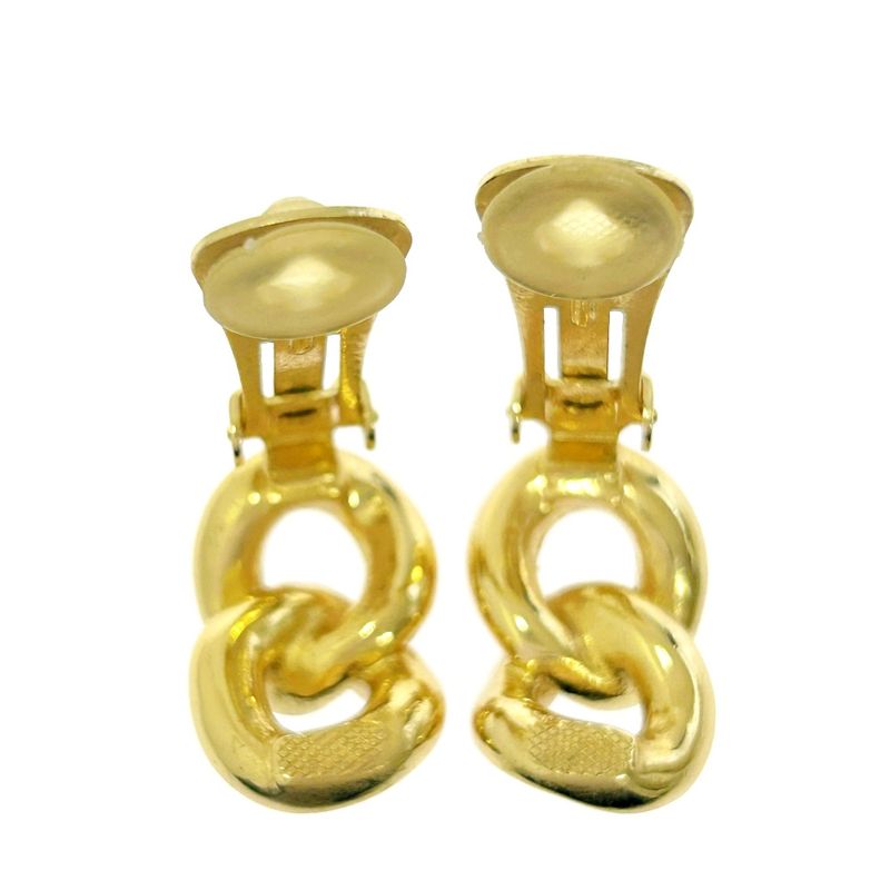 Christian Dior GP Rhinestone Earrings Gold Black — view 9