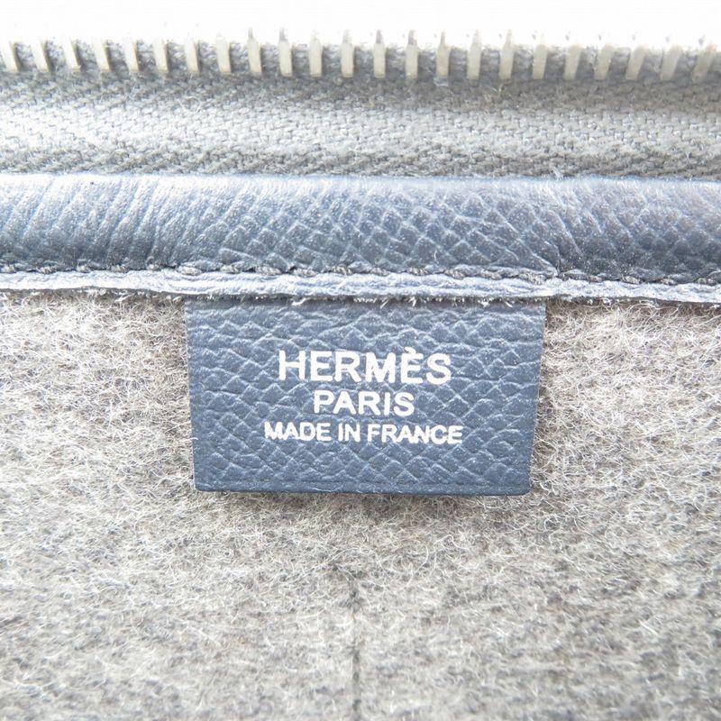 Hermes Toudou 29 Vaux Epson Felt Silver Hardware Grimoire Blue Indigo Lesan — view 6