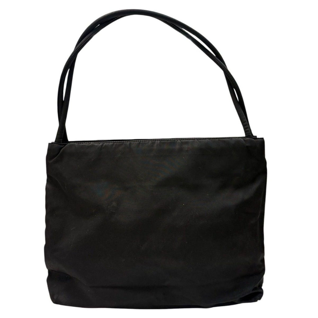 Prada Tessuto Triangle Logo Black Silver Nylon Tote — view 2