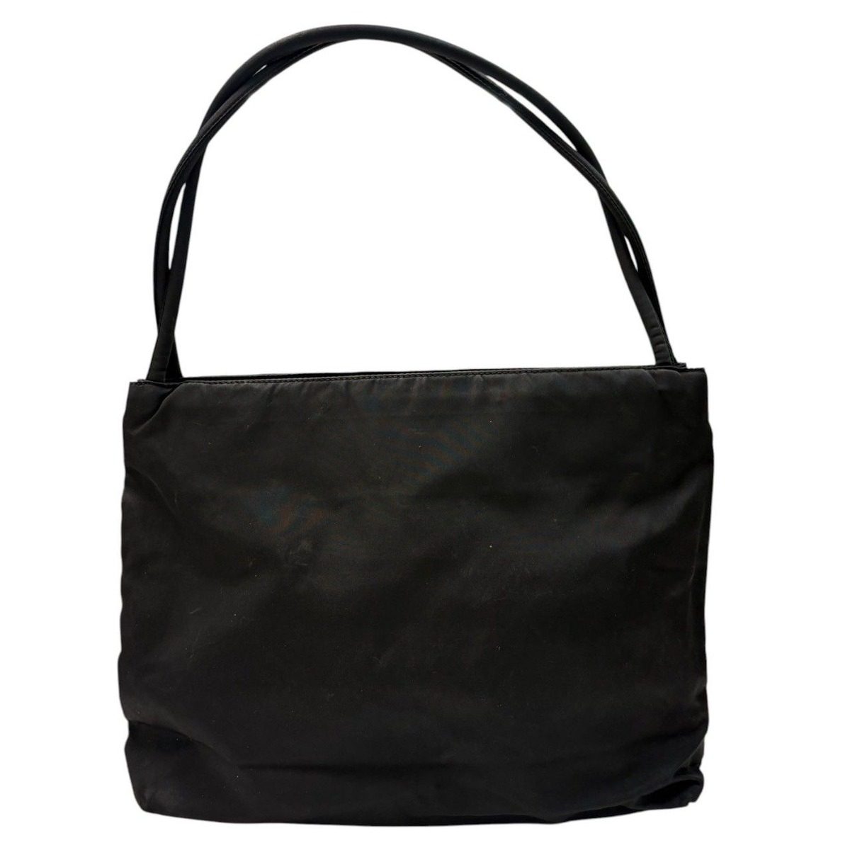 Prada Tessuto Triangle Logo Black Silver Nylon Tote — view 2