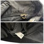 Prada Tessuto Triangle Logo Black Silver Nylon Tote — view 6