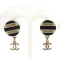 Chanel Classic Black and Gold Chain Earrings
