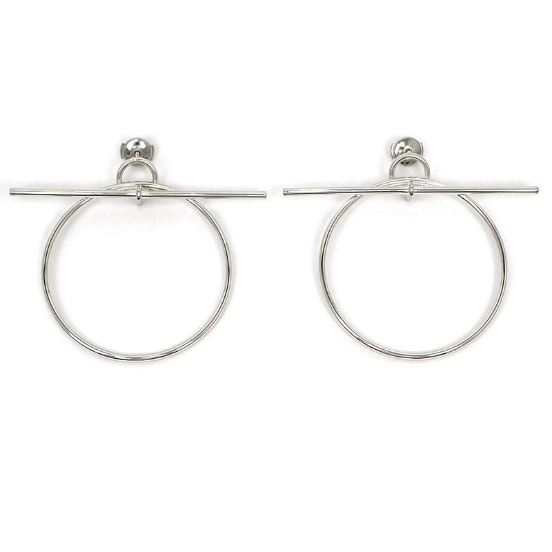 Hermes Earrings Loop MM Pair AG 925 SV Silver Jewelry Accessories Small — view 2