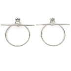 Hermes Earrings Loop MM Pair AG 925 SV Silver Jewelry Accessories Small