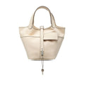 Hermes Picotin Lock PM Cargo Handbag Nata White Veau Swift Ash