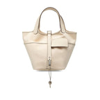 Hermes Picotin Lock PM Cargo Handbag Nata White Veau Swift Ash