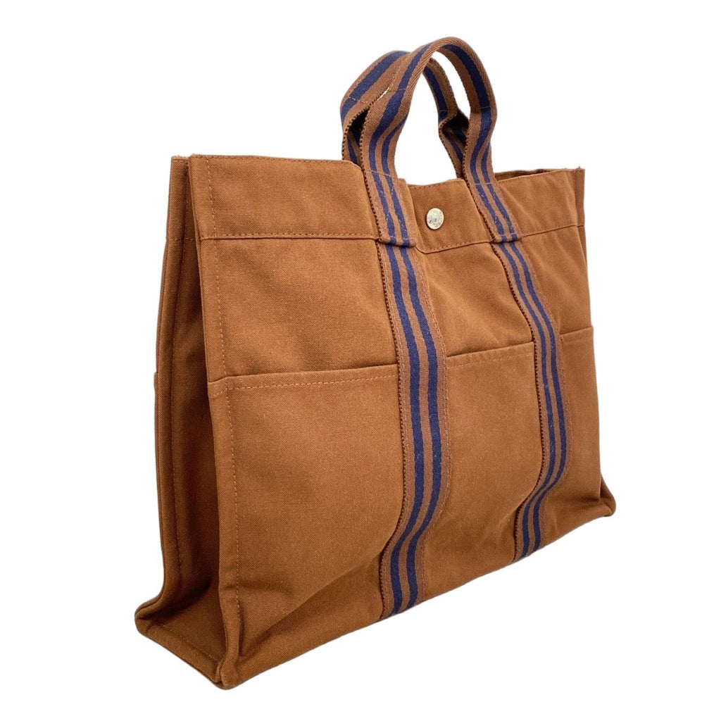 Hermes Tote Fourre Tout MM Canvas Brown Silver — view 2