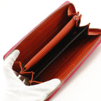 Gucci Round Zipper Bamboo Tassel Bicolor Calf Pink Orange Long — view 6