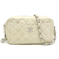Chanel Shoulder Quilted Chain Lambskin White Bag