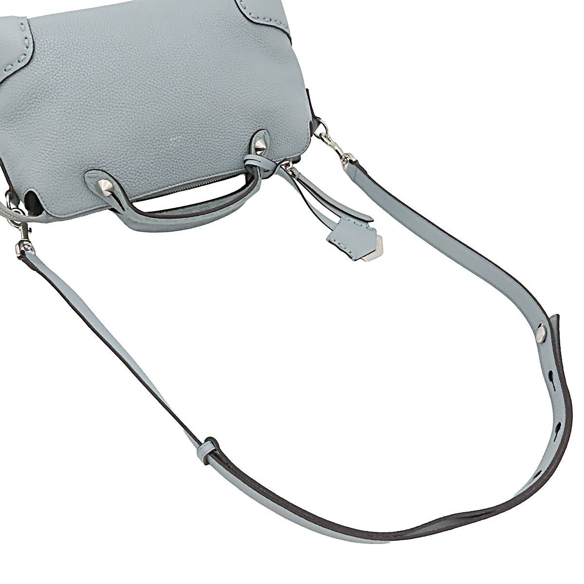Fendi by the Way Selleria Medium 2-Way Shoulder Bag Light Blue Leather — view 4