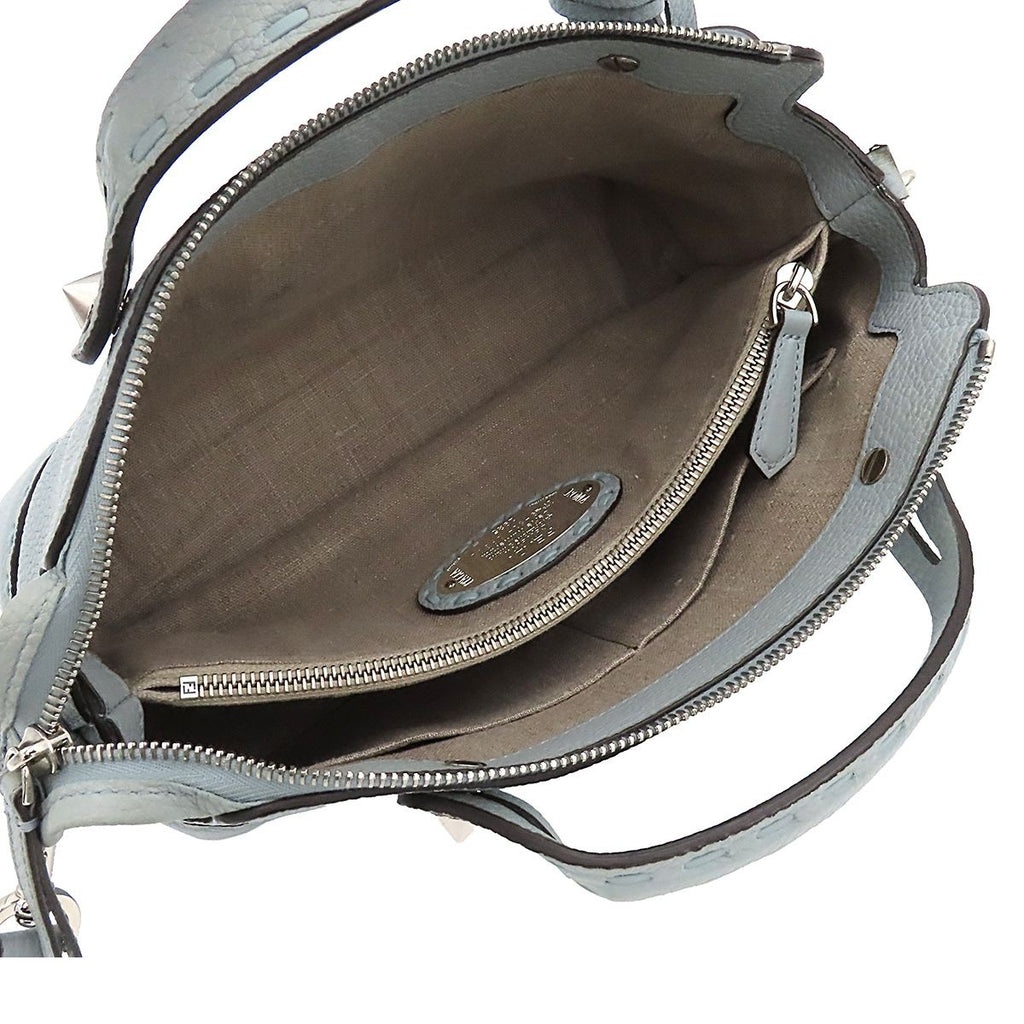 Fendi by the Way Selleria Medium 2-Way Shoulder Bag Light Blue Leather — view 5
