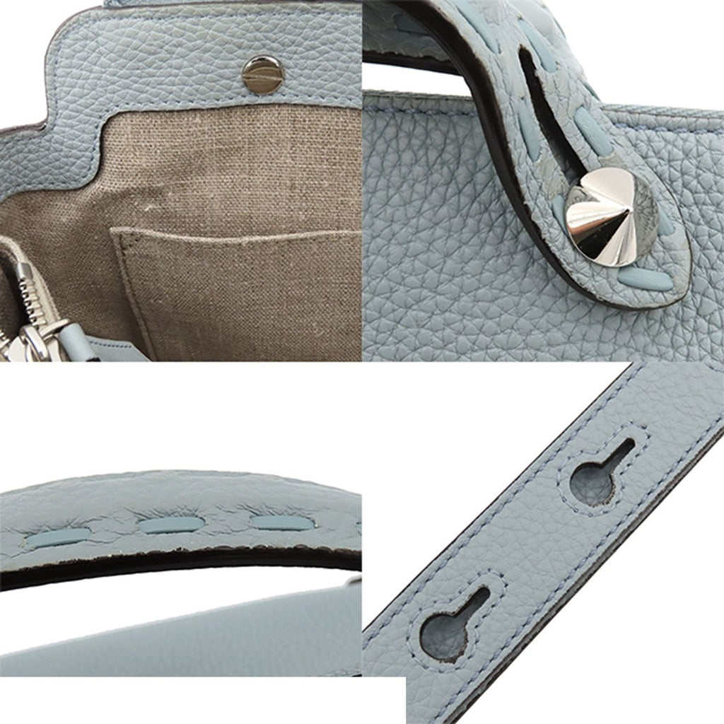 Fendi by the Way Selleria Medium 2-Way Shoulder Bag Light Blue Leather — view 8