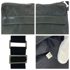 Prada Tessuto Triangle Logo Plate Black Silver Hardware Nylon Leather — view 6