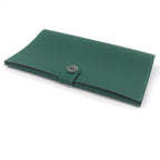 Hermes Toutenmain Veau Color Clou de Selle Silver Leather Wallet Passport Case — view 4