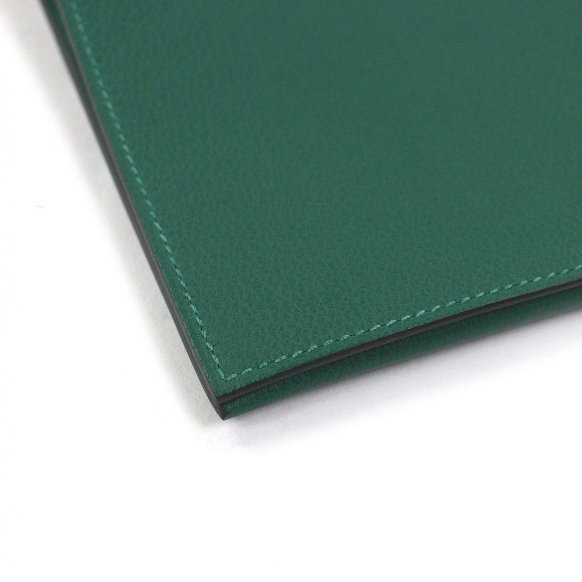 Hermes Toutenmain Veau Color Clou de Selle Silver Leather Wallet Passport Case — view 5