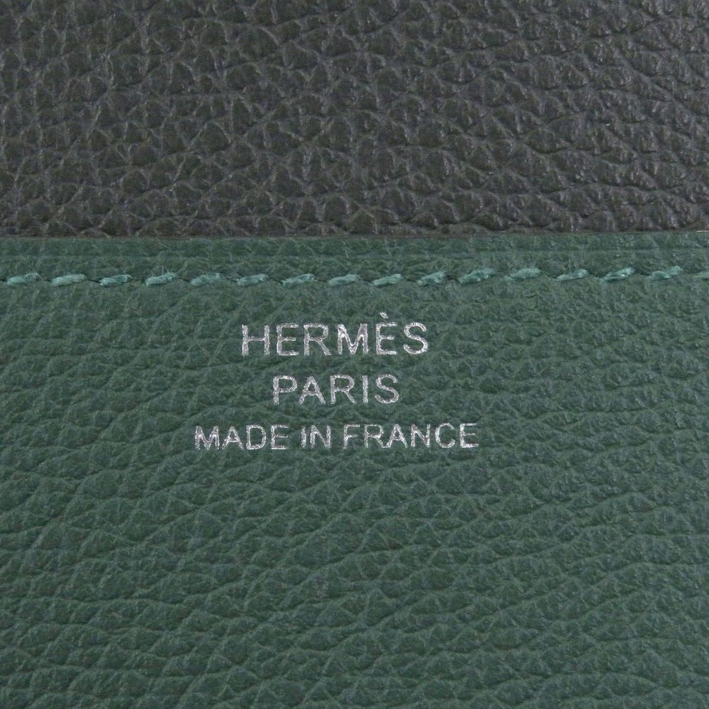 Hermes Toutenmain Veau Color Clou de Selle Silver Leather Wallet Passport Case — view 8