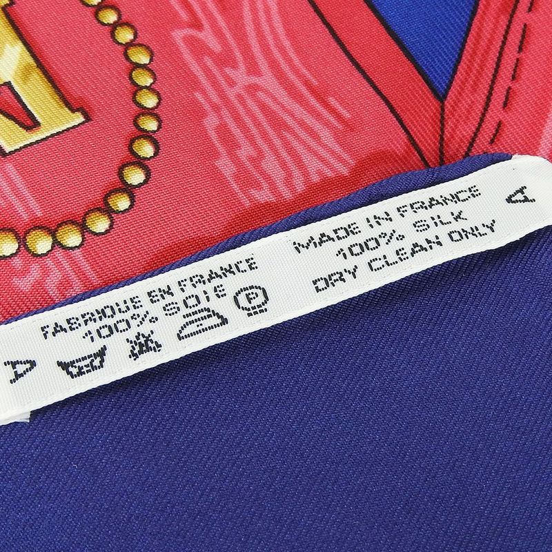 Hermes Scarf Carre 90 Silk 100% Field To Aux Champs Navy Blue Pink — view 6
