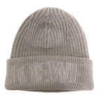 Loewe Knit Hat Ribbed Vinnie Logo Embroidery Wool Gray Sweater
