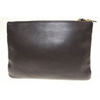 Celine Trio Large Shoulder Bag Pochette Crossbody Leather Pouch Brown Aa — view 2