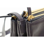 Celine Trio Large Shoulder Bag Pochette Crossbody Leather Pouch Brown Aa — view 6