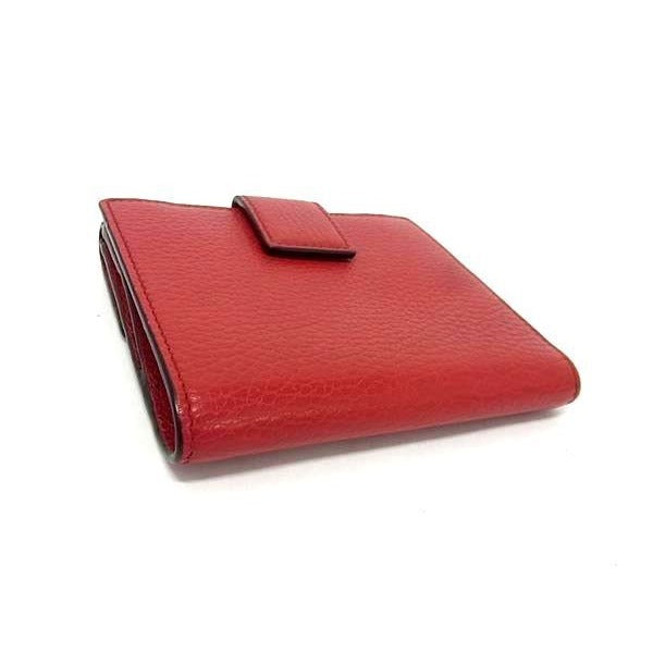 Gucci Fold Wallet Interlocking G W Hook Bifold Red Gold Hardware — view 2