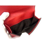 Gucci Fold Wallet Interlocking G W Hook Bifold Red Gold Hardware — view 5
