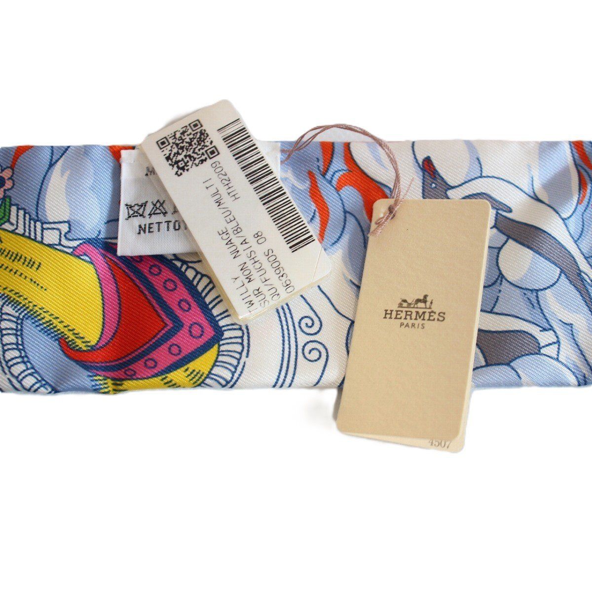 Hermes Tsuiri My Cloud Silk Red Scarf — view 7