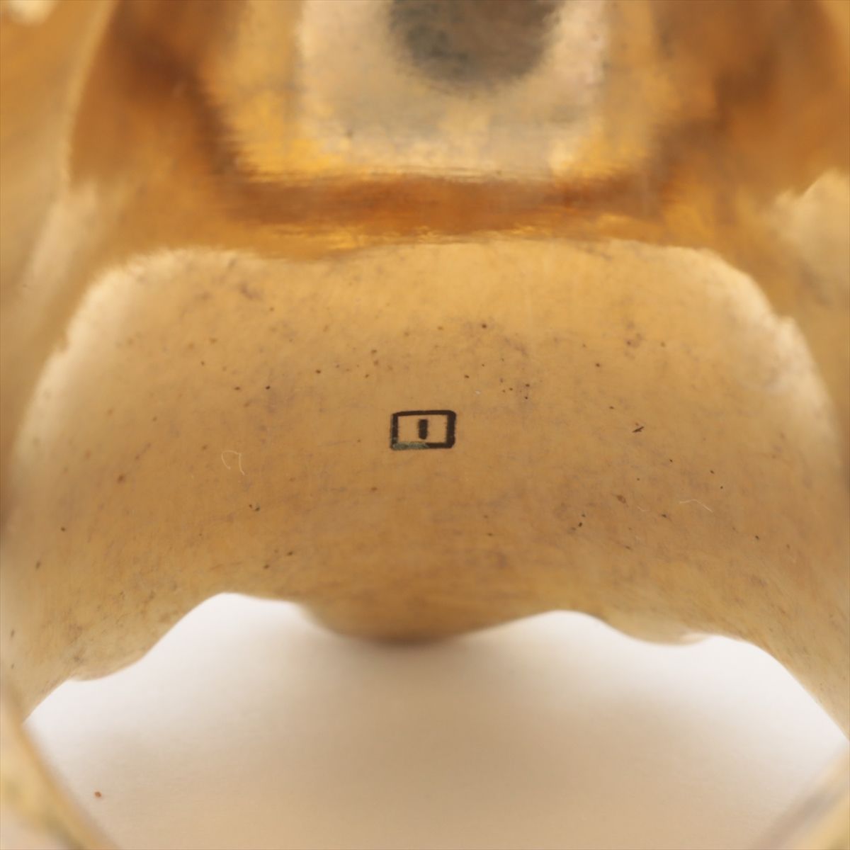 Gucci Michele Era Lion Head Stone Ring Gold Clear — view 7
