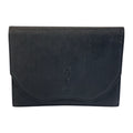Saint Laurent Yves Vintage YSL Black Leather Clutch