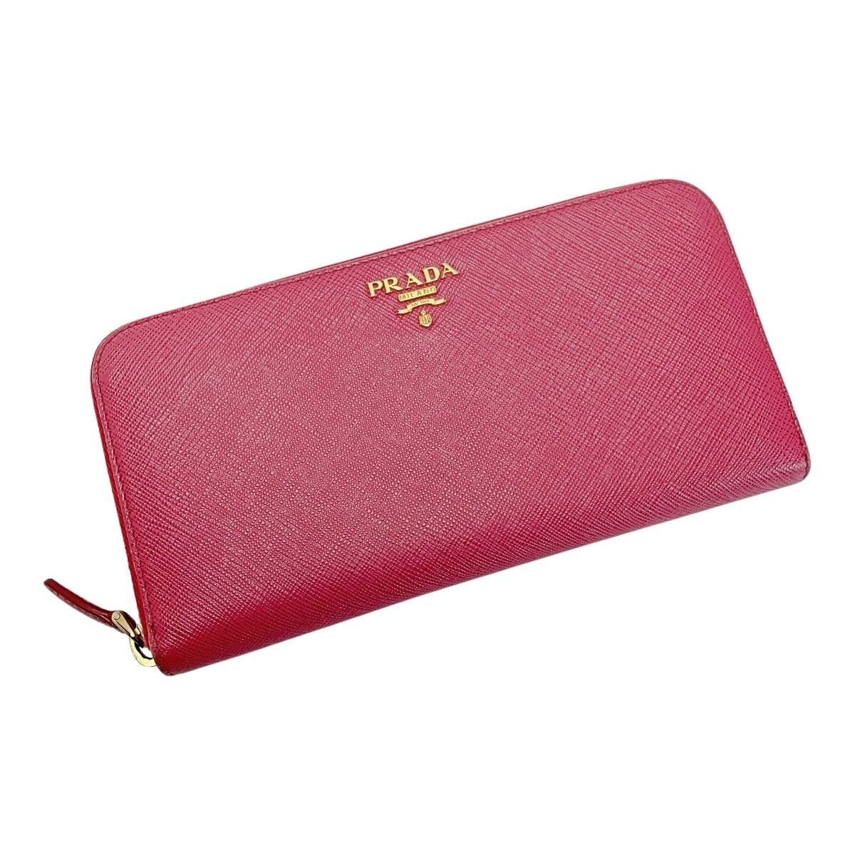 Prada Portafoglio Lampo Gold Zipper 1 Ml506 Pink Wallet