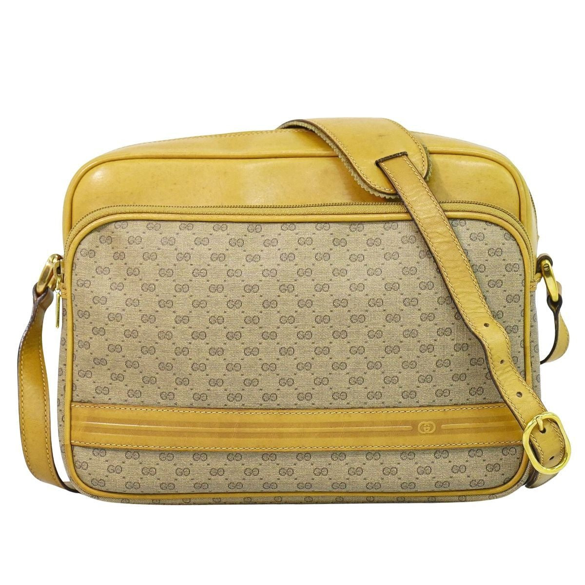 Gucci Vintage Micro GG Shoulder Bag Pochette Brown