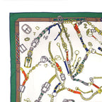 Hermes Carre 140 Chevaux Dechaines Scarf Cashmere Silk — view 6