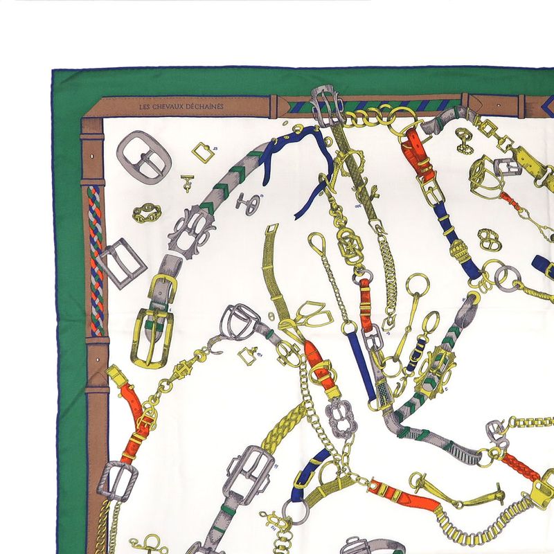 Hermes Carre 140 Chevaux Dechaines Scarf Cashmere Silk — view 6
