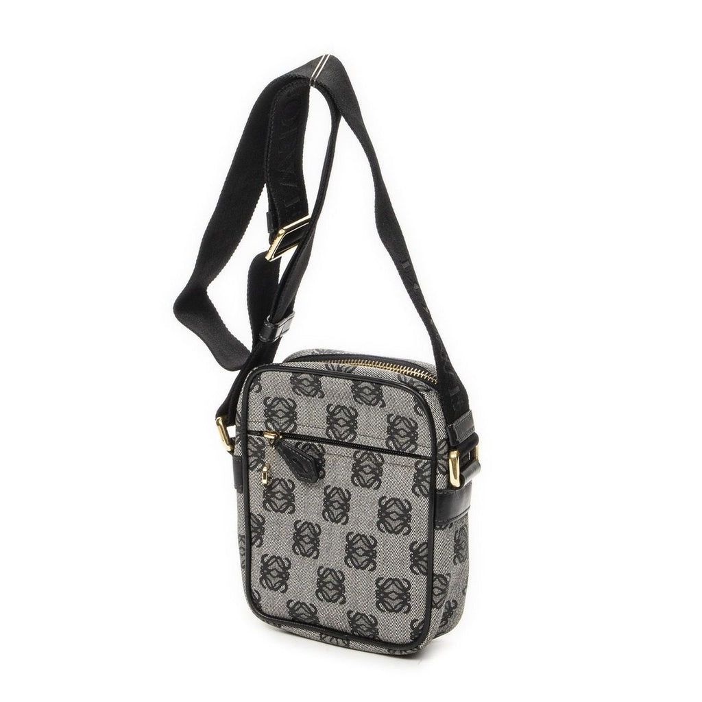 Loewe Zip Messenger Crossbody Black Gray Anagram Canvas — view 2