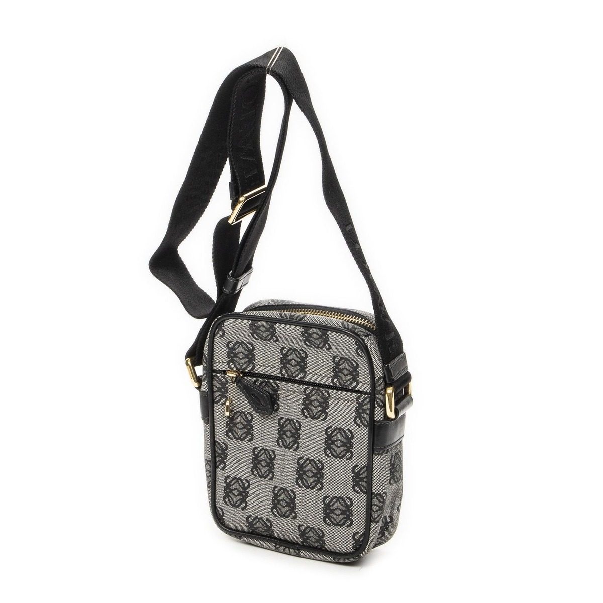 Loewe Zip Messenger Crossbody Black Gray Anagram Canvas — view 2