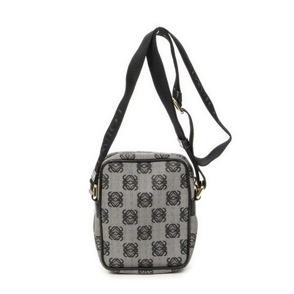 Loewe Zip Messenger Crossbody Black Gray Anagram Canvas — view 5
