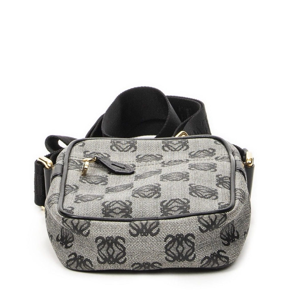 Loewe Zip Messenger Crossbody Black Gray Anagram Canvas — view 6
