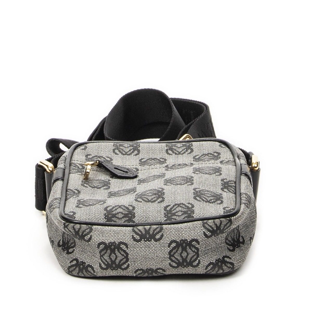 Loewe Zip Messenger Crossbody Black Gray Anagram Canvas — view 6