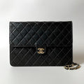 Chanel Quilted Chain Shoulder Bag Lambskin Black