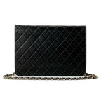 Chanel Quilted Chain Shoulder Bag Lambskin Black — view 2