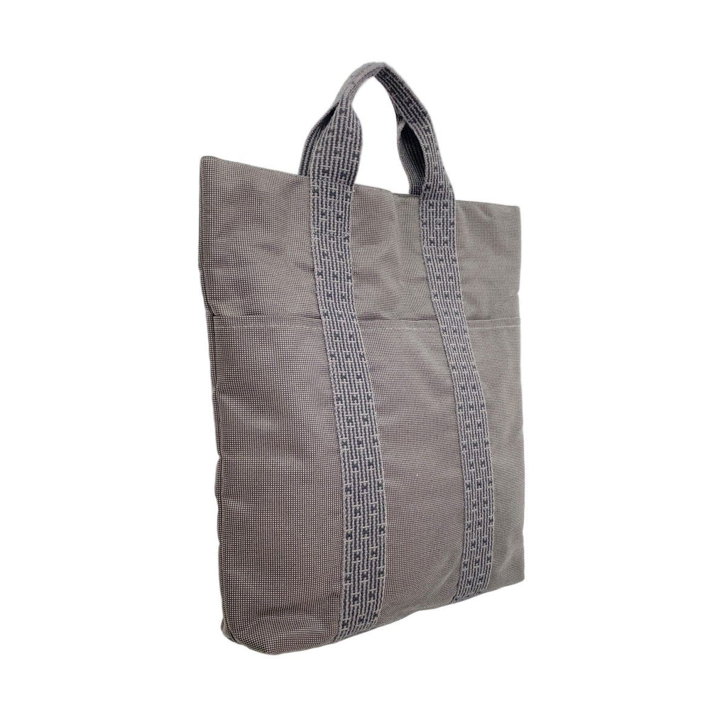 Hermes Tote Her Line Cabas Canvas Gray Silver — view 2