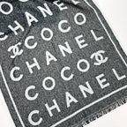 Chanel Stole Gray Coco Mark 82% Cashmere 18% Silk — view 3