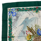 Gucci Scarf Silk Bouquet Ice Skate Holly Green — view 2