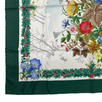 Gucci Scarf Silk Bouquet Ice Skate Holly Green — view 4