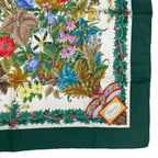 Gucci Scarf Silk Bouquet Ice Skate Holly Green — view 5